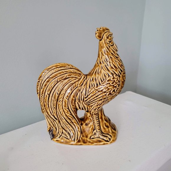 Vintage Amber Glazed Rooster Figurine - Picture 2 of 6